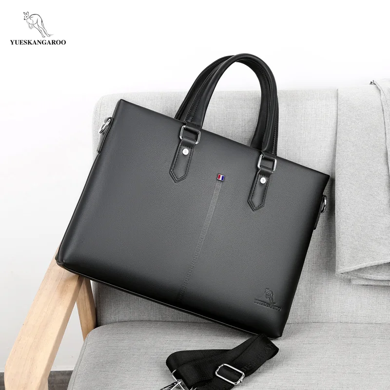 Men's Leather Briefcase Large Handbags Crossbody Shoulder Bags for Man Luxury Business Tote Messenger Bags Laptop Computer Bag