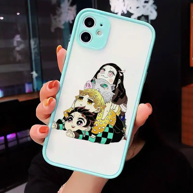 

Demon Slayer Kimetsu No Yaiba luxury Phone Case cover matte transparent For iphone 7 8 11 12 plus mini x xs xr pro max cover