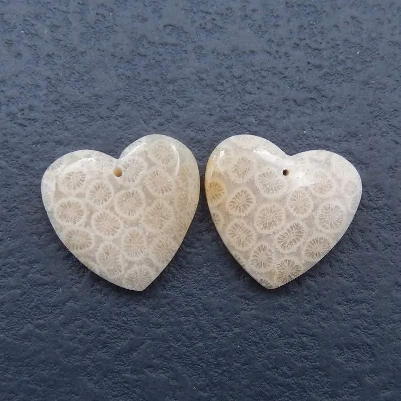 

Natural Stone Gemstone Indonesian Coral Heart Earring Bead 24x5mm 8g Fashion Jewelry Accessory