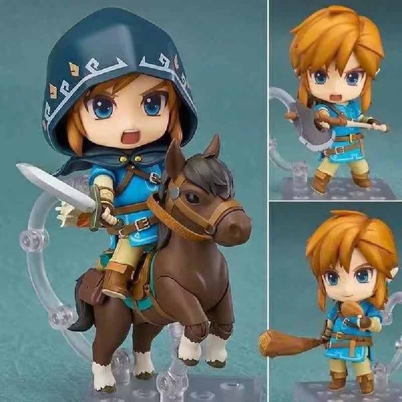 

10cm Clay Series Anime Figure Zelda Horse Riding Breath Of The Wild Link Action Figures Model Collection Toys For Children Gifts