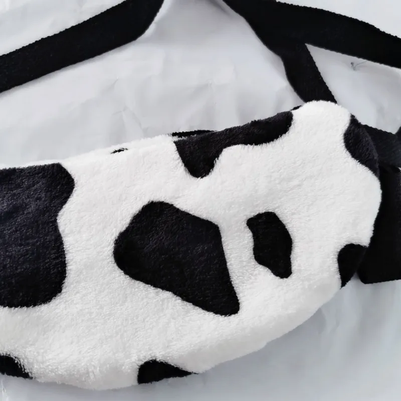 

Plush Women's Shoulder Bags Cow Print Chest Bag Fashion Classic Female Chest Crossbody Bags Chic Casual Women Shoulder Bag