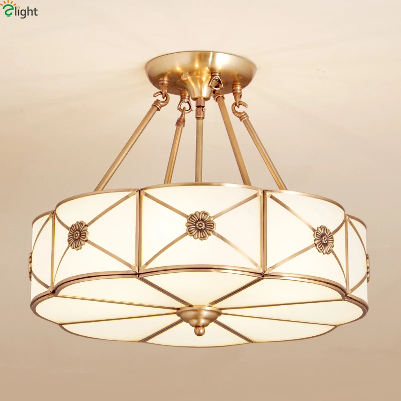 Современный медный светодиодный подвесной светильник домашний декор