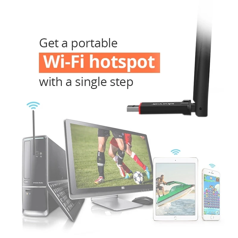 Беспроводной сетевой адаптер Tenda U6 300 Мбит/с USB Сетевая карта Портативная точка