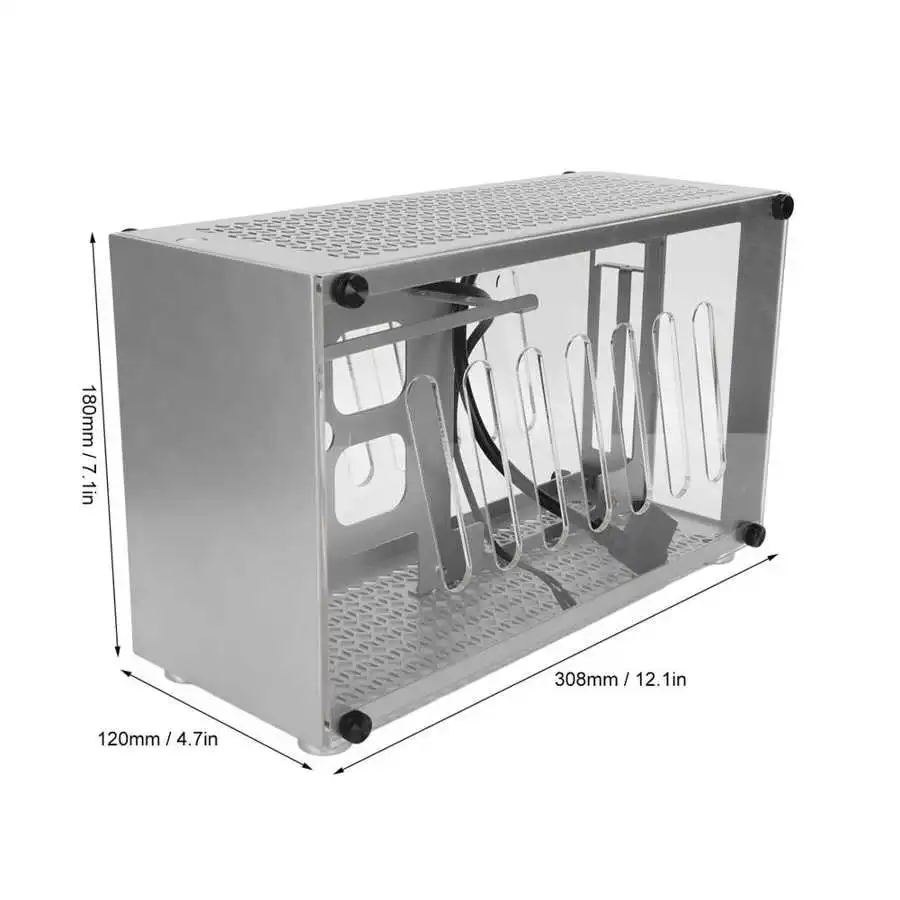 Чехол из алюминиевого сплава для мини-компьютера ITX акриловые прозрачные панели