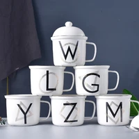 nordic letters mug for tea large ceramic friends gift breakfast mugs milk cups fruit salad noodles ramen porcelain lid big bowls
