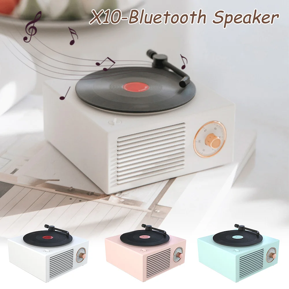 Миниатюрный ретро проигрыватель записей Bluetooth динамик Виниловый для дома офиса