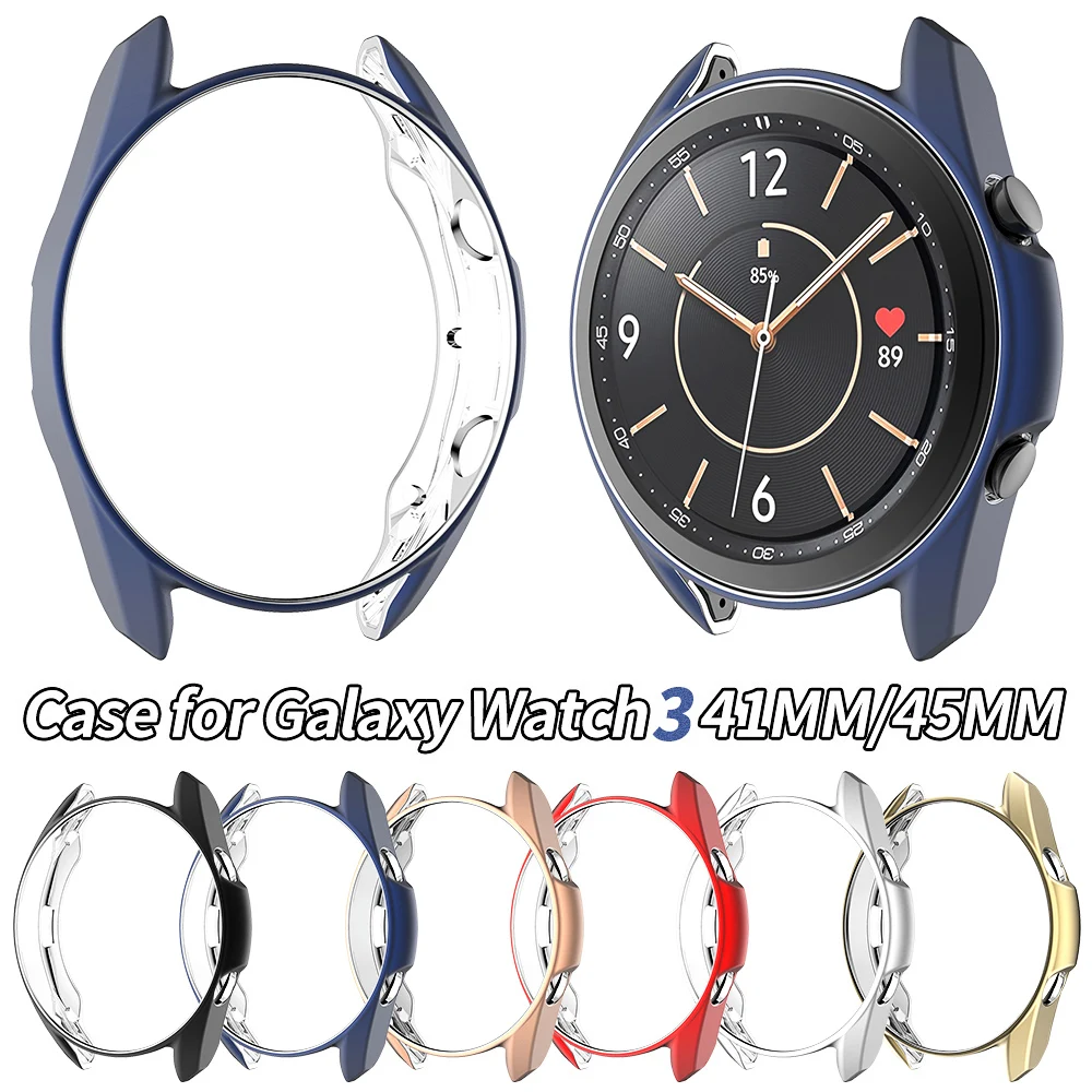 Flexible TPU Cover Protective Shell for Samsung Galaxy Watch 3 41mm 45mm Case Matte Bumper Men Women Lightweight Thin Frame