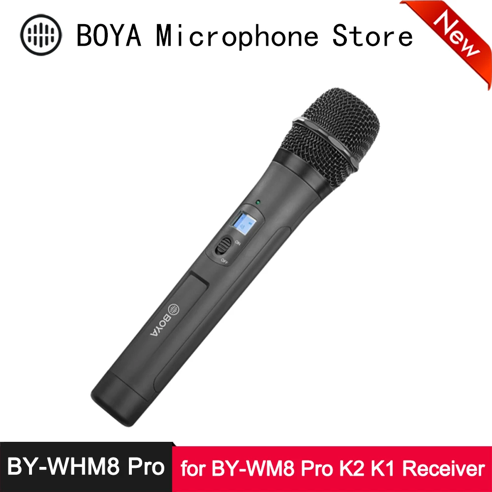 Микрофон BOYA BY-WHM8 Pro беспроводной УВЧ 48 каналов OLED-дисплей динамический микрофон