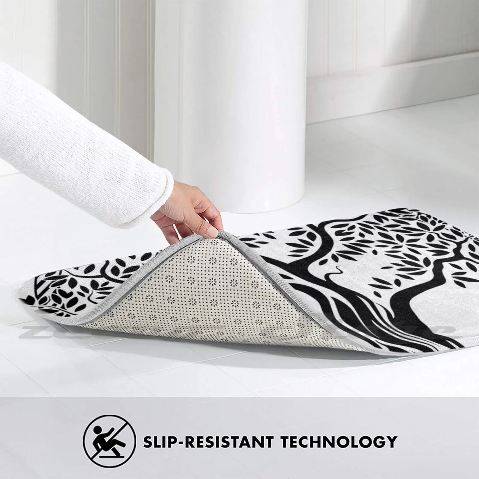 Коврик для прихожей с изображением дерева нескользящий мягкий ковер поглощения