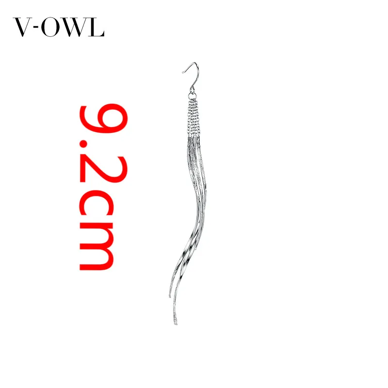 

V-Ow Long Su Jin Tassel Titanium Steel Earrings Female Sexy Wild Long Tassel Earrings Titanium Women Earrings Korean Earrings