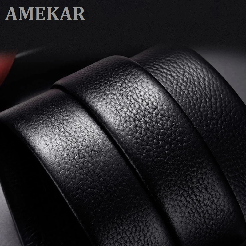 

Brand-Name genuine leather automatic Buckle top layer cowhide belt pure men's business pants belt H-shaped belt buckle Men Belt