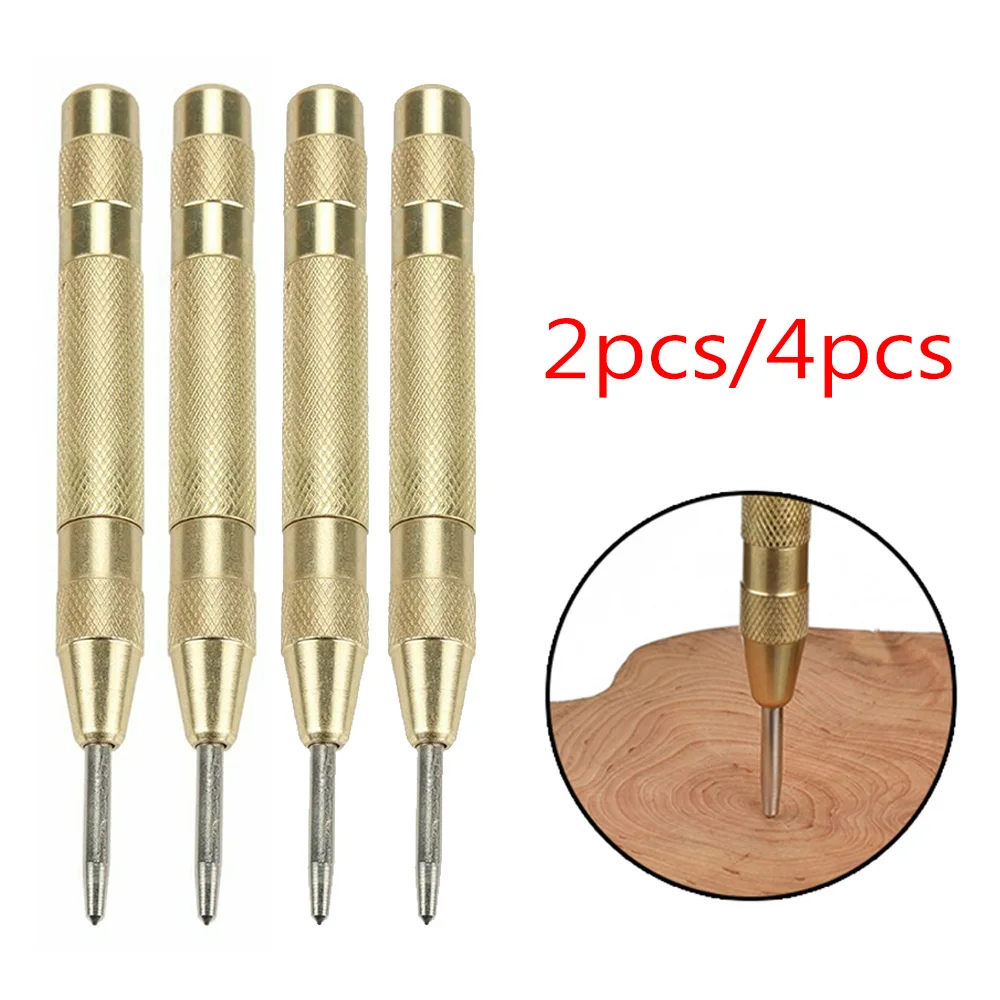 

2/4Pcs/set High Speed Steel 5'' Center Punch Automatic Spring Type Locator Glass Striker Window Punch