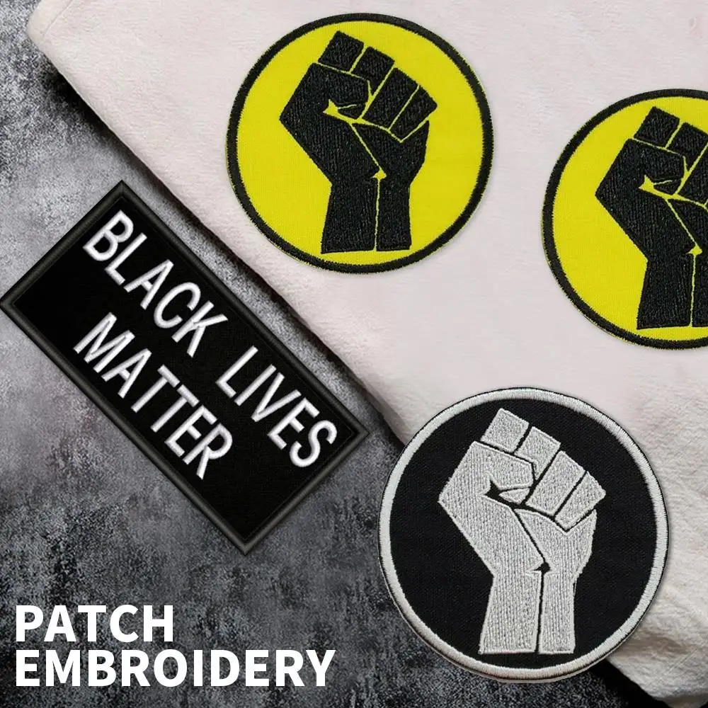 

5pcs BLACK LIVES MATTER Embroidery Patches for T-shirt Iron on Stripes Appliques Clothes Stickers Clothing Badges Garment Decals