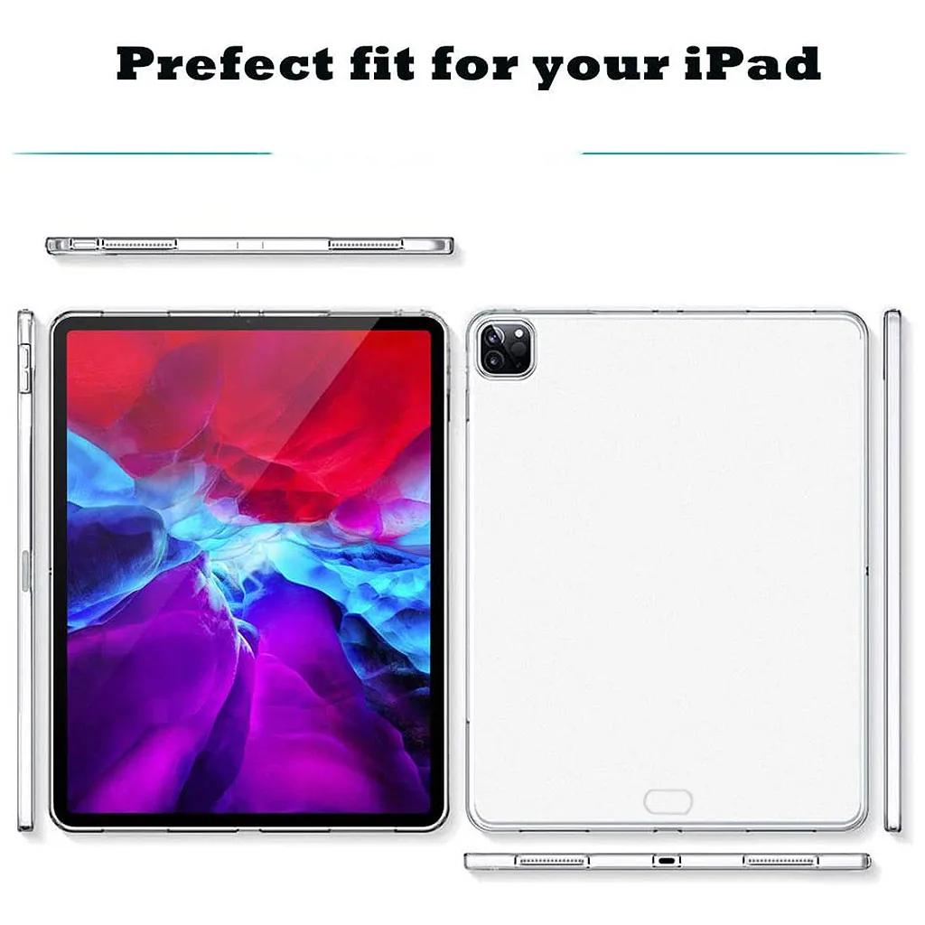 Чехол для нового iPad Pro 11/12.9 дюймов тонкая прозрачная мягкая резина TPU Защитный