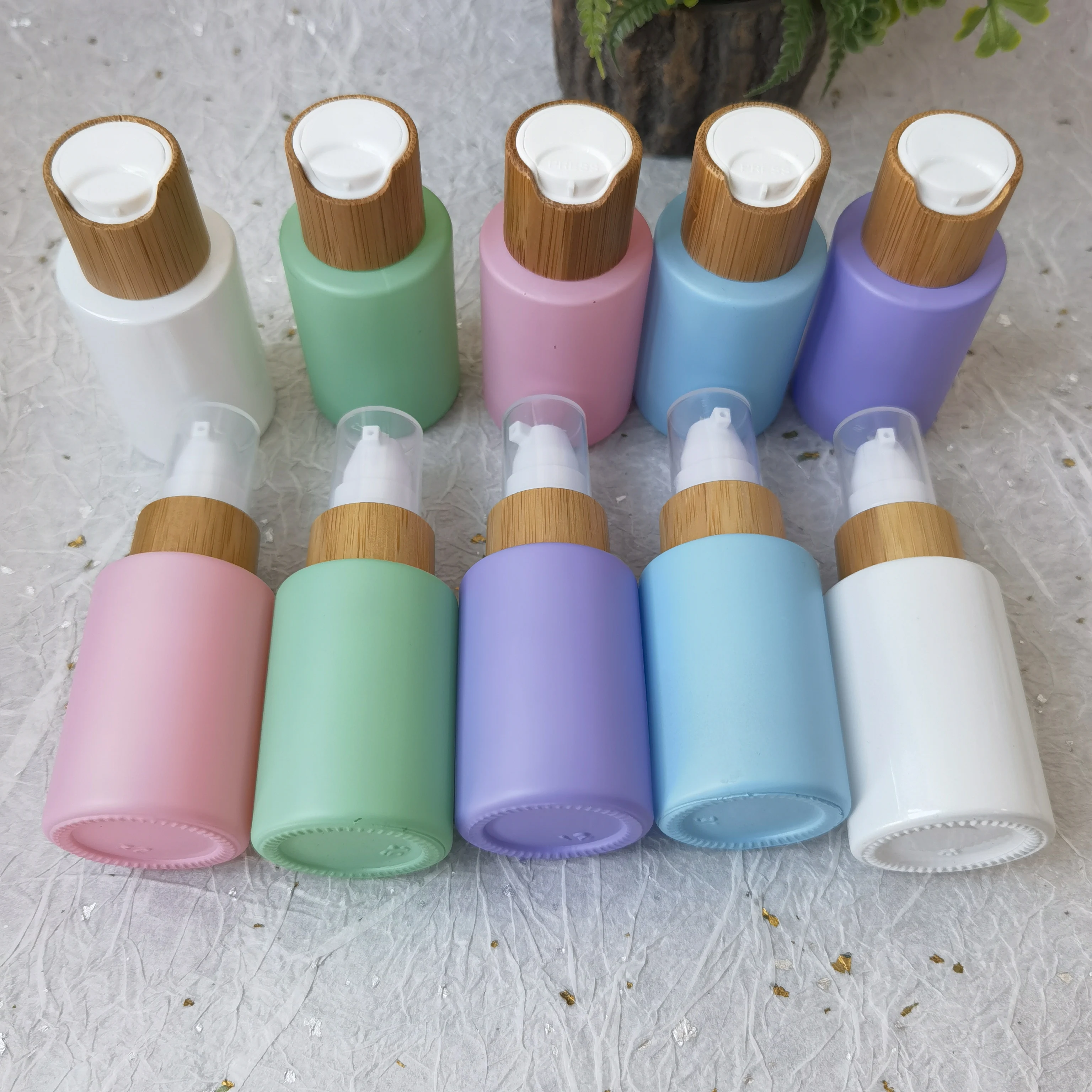 Shipping Free 30ml Perfume Bottles Bamboo Lid Lotion Container Dropper Bottle Cosmetic Travel Bottles Set