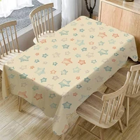 colorful hand painted tablecloth stars dining table cover simple pink blue table cloth for banquet wedding home decorative gift
