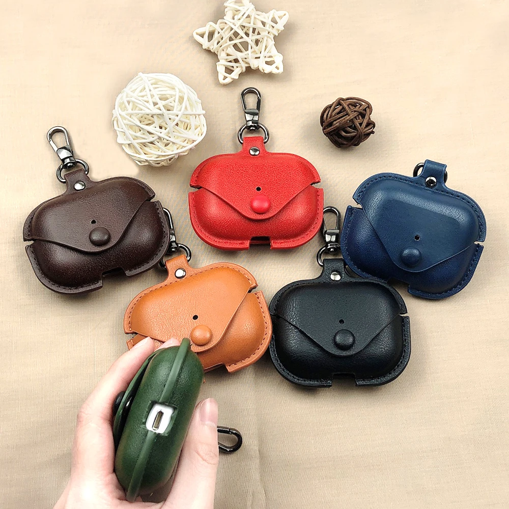 Чехол для наушников AirPods Pro с Bluetooth в стиле ретро кожаной пряжкой чехол брелоком