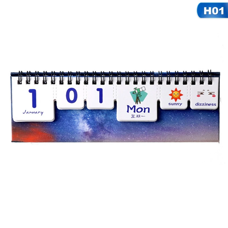 

2021 Cute Animal Starry Sky Desk Calendar Tearable Perpetual Calendar Daily Table Planner