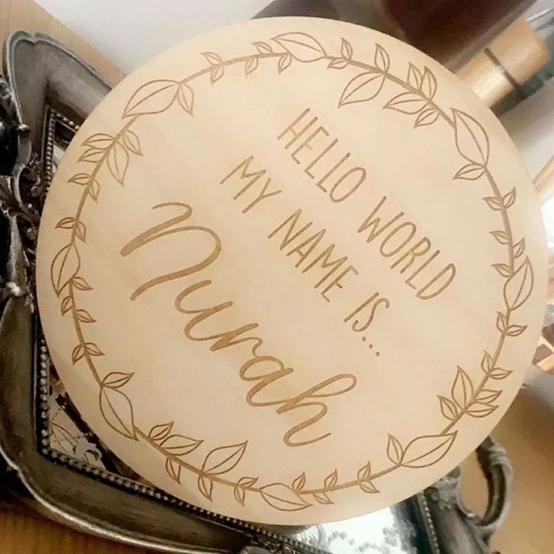 Новый знак объявления малыша на заказ деревянная гравировка имени ребенка