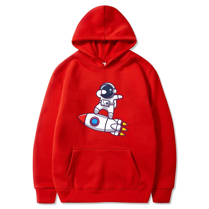 

Astronaut cotton Print Hooded Funny Harajuku Fleece Hoody Fashion Women Men Hoodies 2021 Autumn Winter Casual Streetwear Female