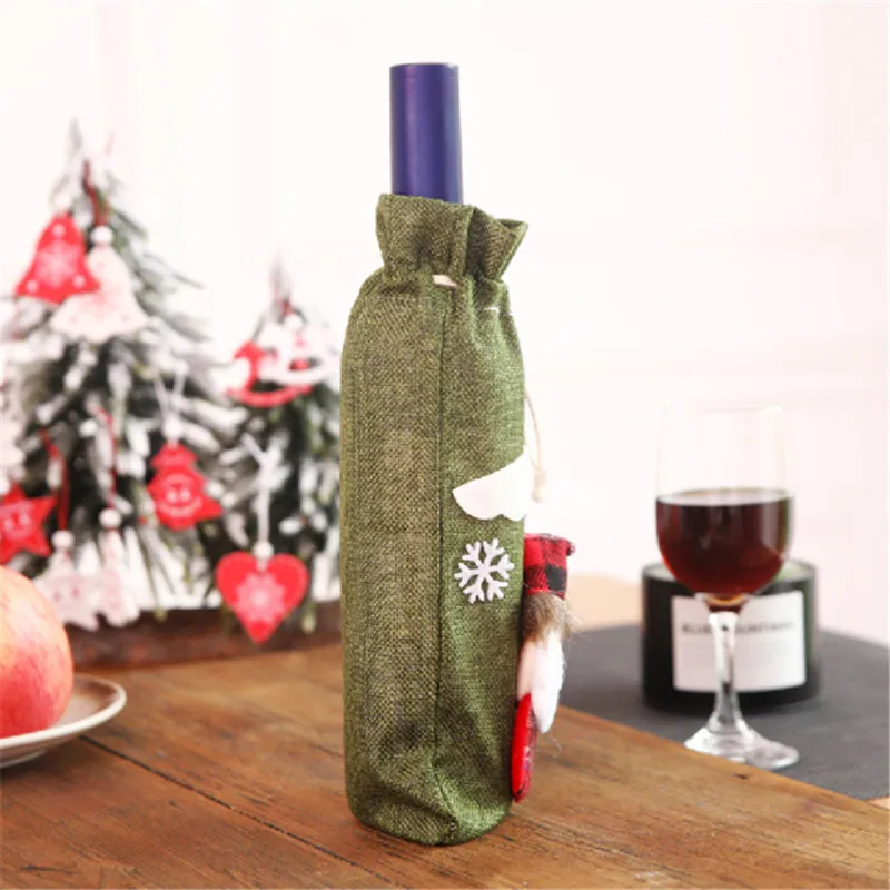 

2022 Happy New Year Decoration Christmas Decoration Santa Claus Snowman Doll Wine Bottle Decoration Merry Christmas Navidad 2022