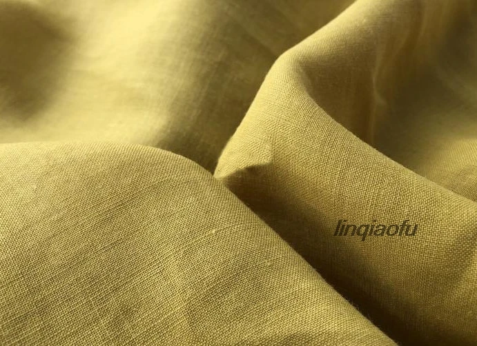 Имбирная ткань ramie высококачественное льняное платье-Ципао для одежды