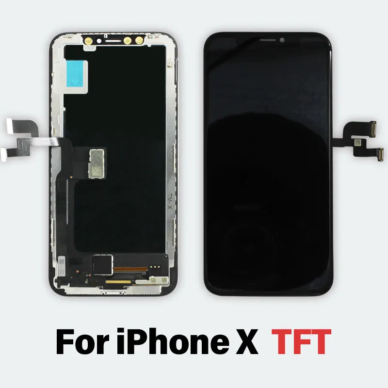 TFT for iPhone X Черный/белый класс AAA+ ЖК-дисплей для iPhone 5 5S 6 6 S 7 3D сенсорный дигитайзер сборка экрана Ecran Замена+ закаленное стекло - Цвет: TFT for iPhone X