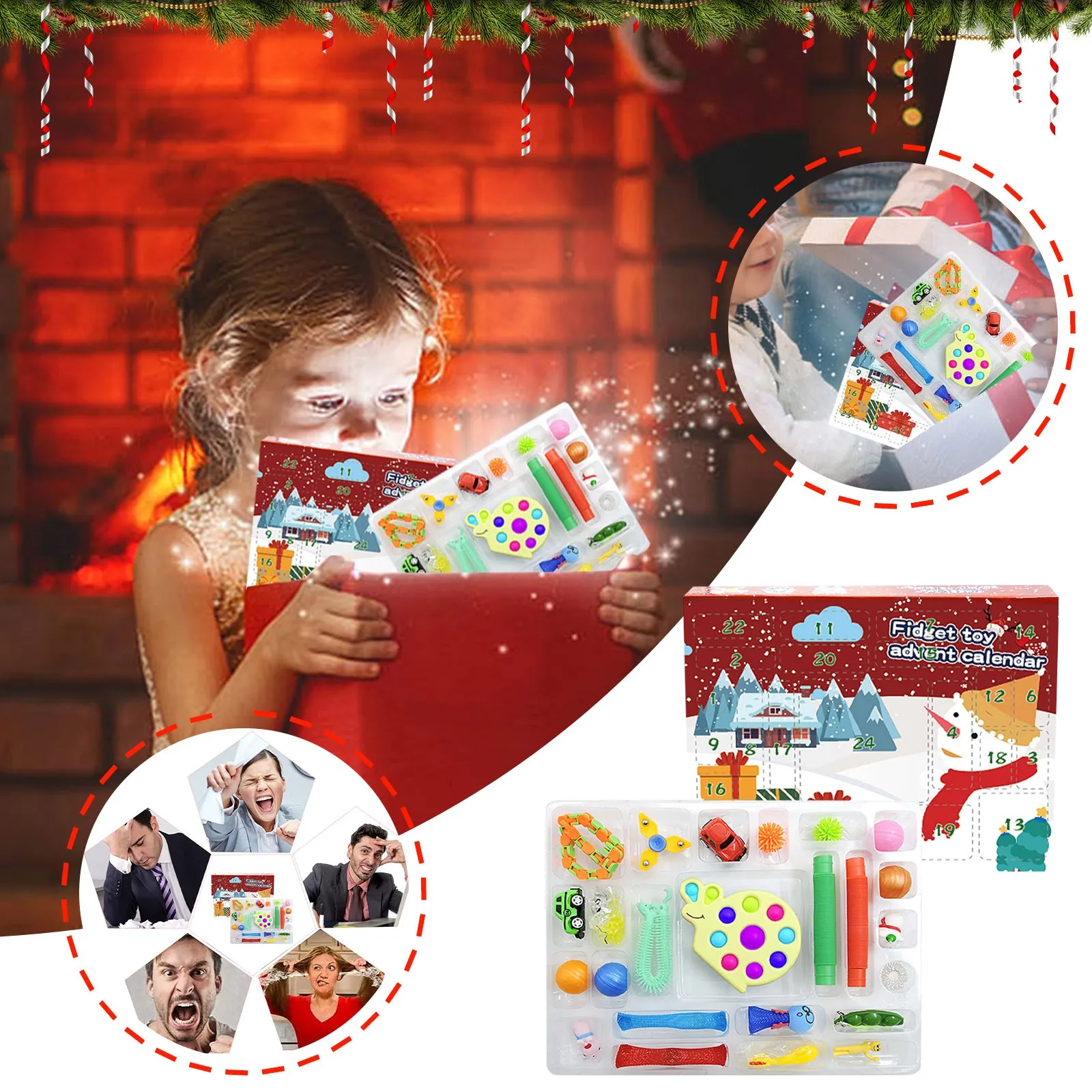 

Christmas Advent Calendar Fidget Toys Anti Stress Set Christmas Countdown Calendar 24 Days Count Down Gift For Kids