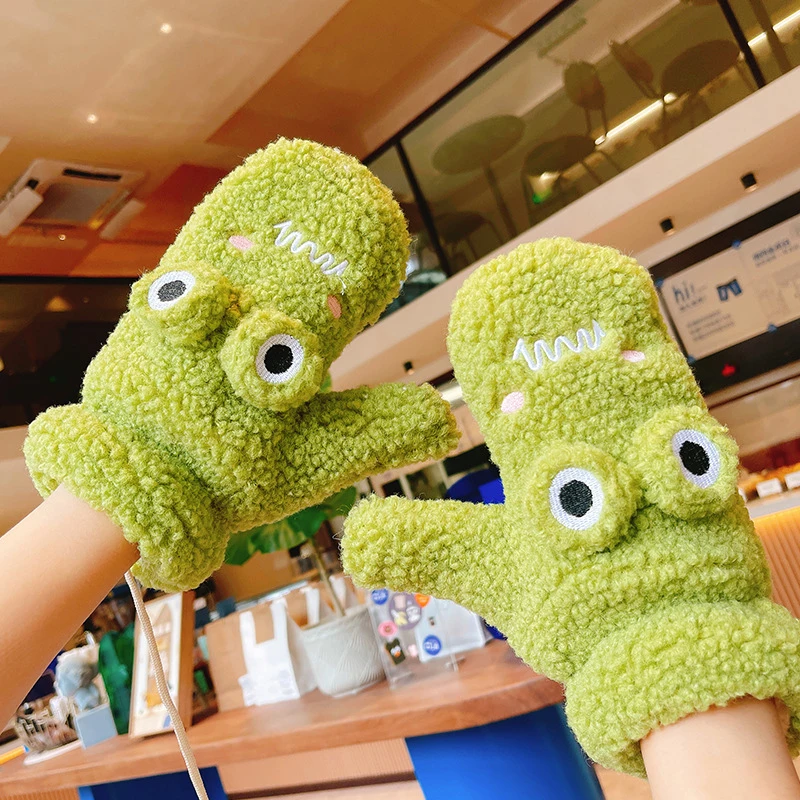 

Lolita Women's Cute Animals Eyes Plush Mittens Gloves Christmas Winter Warm Hand