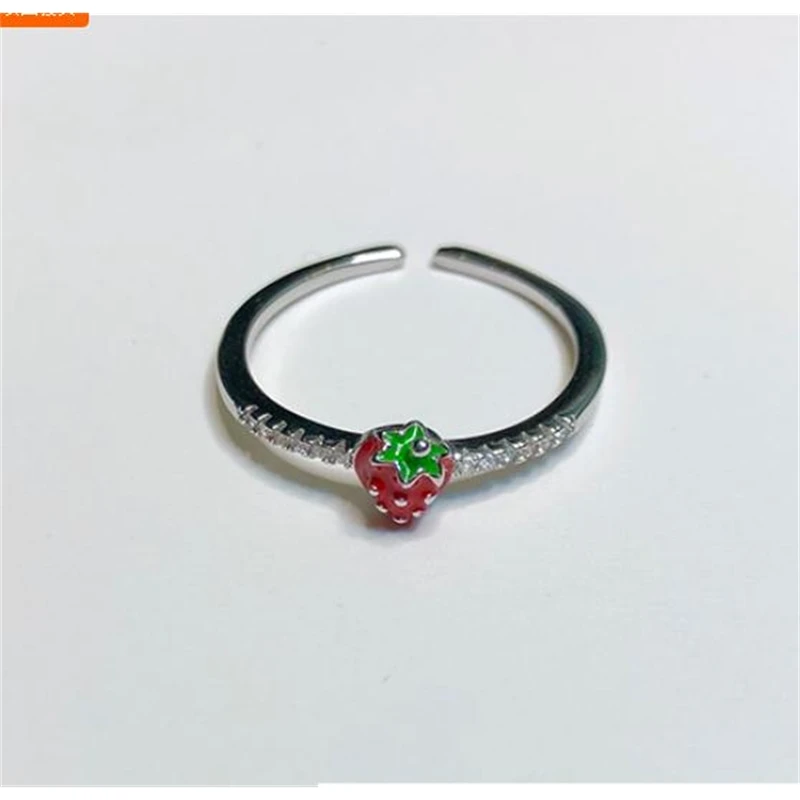 

Japanese and Korean Internet Hot Girlish Cute Strawberry Cherry Open Ring Fresh Ring Student Girlfriends Sisters Ring