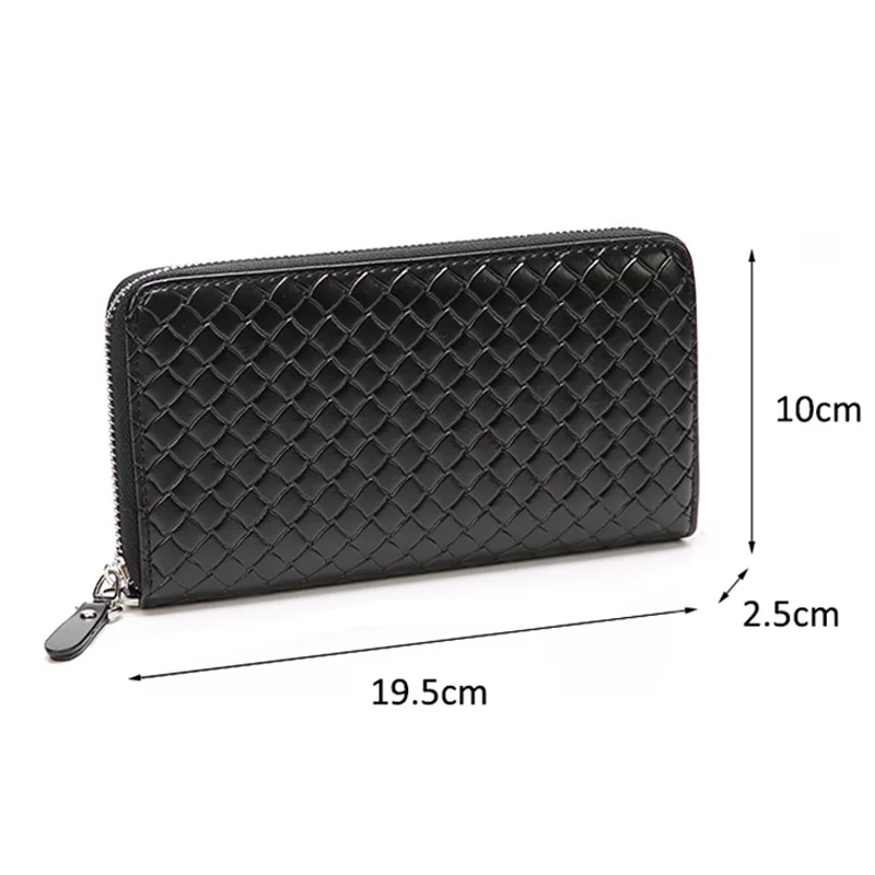 

Men Wallets With Coin Pocket Long Zipper Purse Casual Male Clutch Wallet men Lozenge Veins Business Card Holder Vintage Wallet