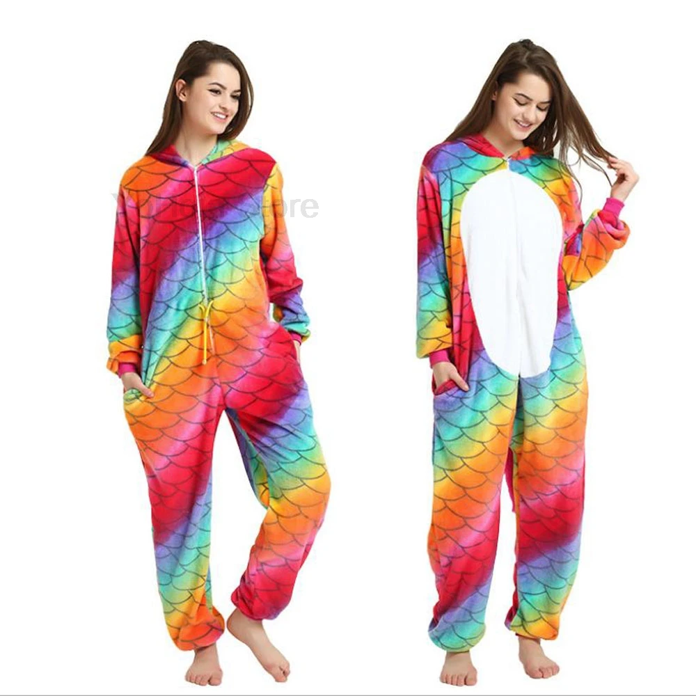 Пижама Kigurumis для взрослых комбинезон в стиле аниме девочек цвет: розовый белый