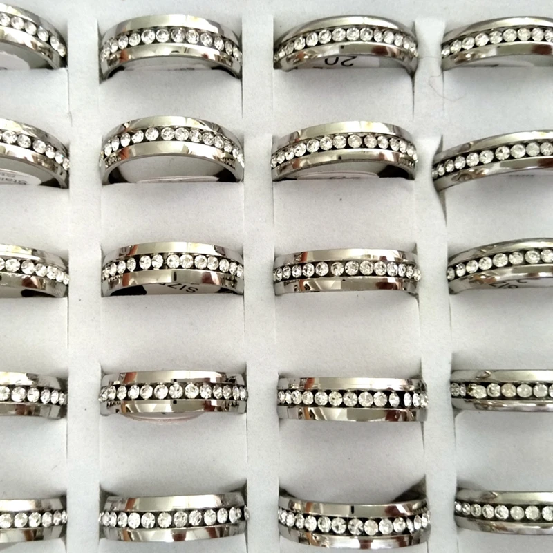 Удобные серебряные обручальные кольца 6 мм для мужчин и женщин из нержавеющей