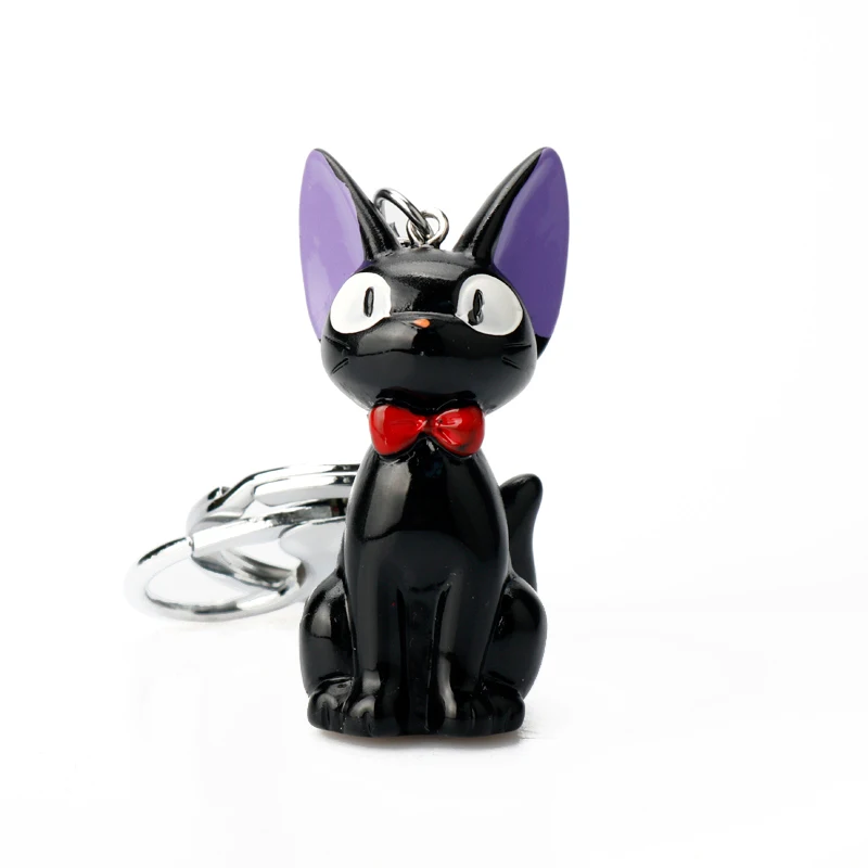 3D Kiki's jiji Cat Keychain for Women Girl Cute kitten Doll Key Chain Ring Creative Trinket Bags Car Buckle chaveiro llavero | Украшения