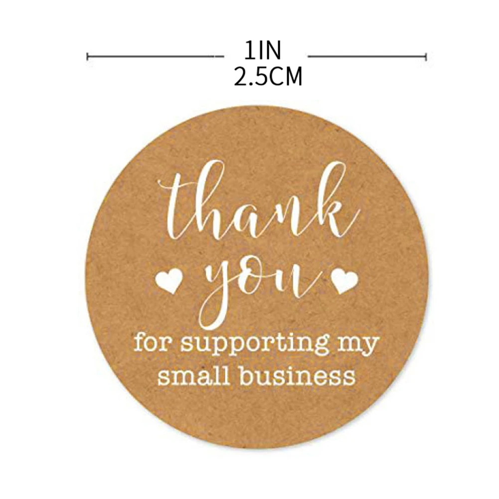 

500Pcs "Thank You For Supporting My Small Business"Kraft Paper Sticker For Envelope Sealing Labels Sticker Sticker Stationery