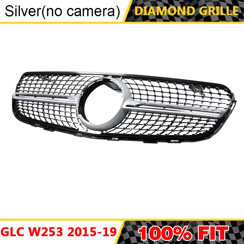 

Diamond Front Grille Car Refitting Racing Grill To AMG Style for GLC Class W253 X253 GLC43 GLC200 GLC250 GLC300 GLC450 2015-2019