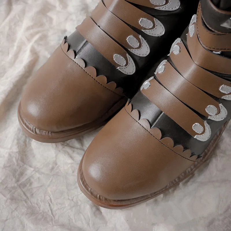 

New Game Genshin Impac Diluc Ragnvindr Cosplay Shoes Brown Boots Accessories