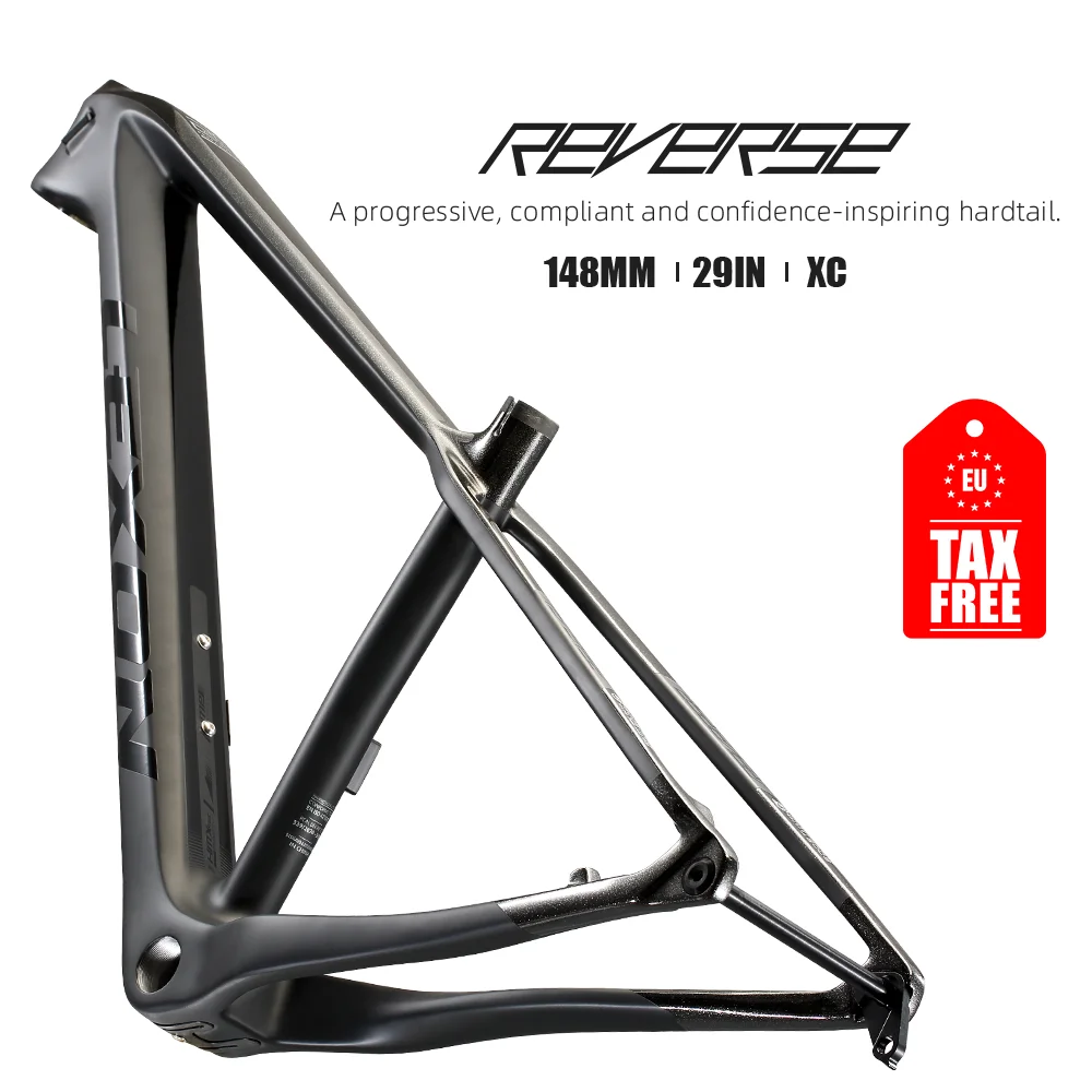 2022 Lexon Carbon Frame  29er frame  Mountain Bike frame 148*12mm Thru Axle MTB Carbon Frames  15/17/19inch BSA Black Color