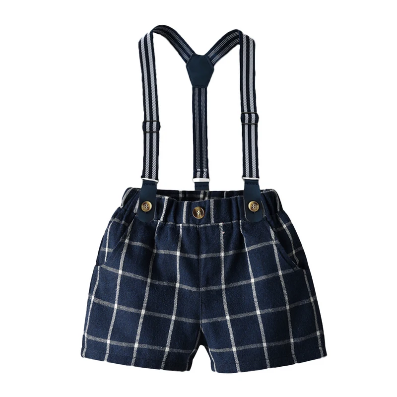 top and Toddler Boys Summer Outfits Short Sleeve Bowtie Shirts Tops+Overalls 2PCS Suit Kids Little Boy Gentleman Clothes Set |