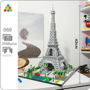 Eiffel Tower YZ архитектура Тадж-Махал замок пизанский Лувр Башня Халифа башня мост алмазное здание маленькие блоки игрушка без коробки - Цвет: Eiffel Tower