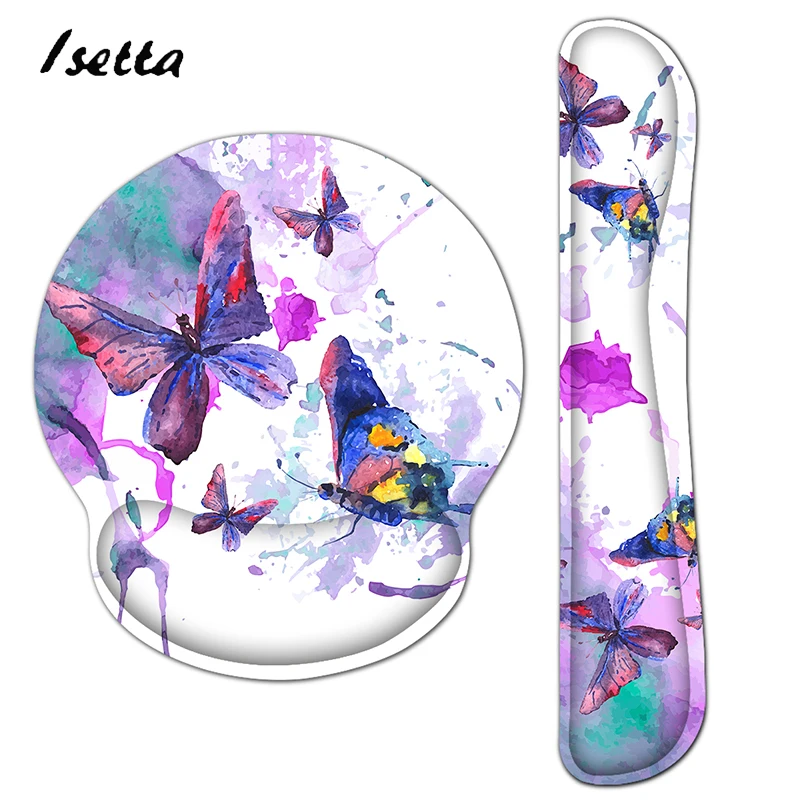 D Butterfly Mouse Pad with Wrist Rest for Computer Laptop Notebook Keyboard Mouse Mat with Hand Rest Pad Drop Shipping Custom - Color: D