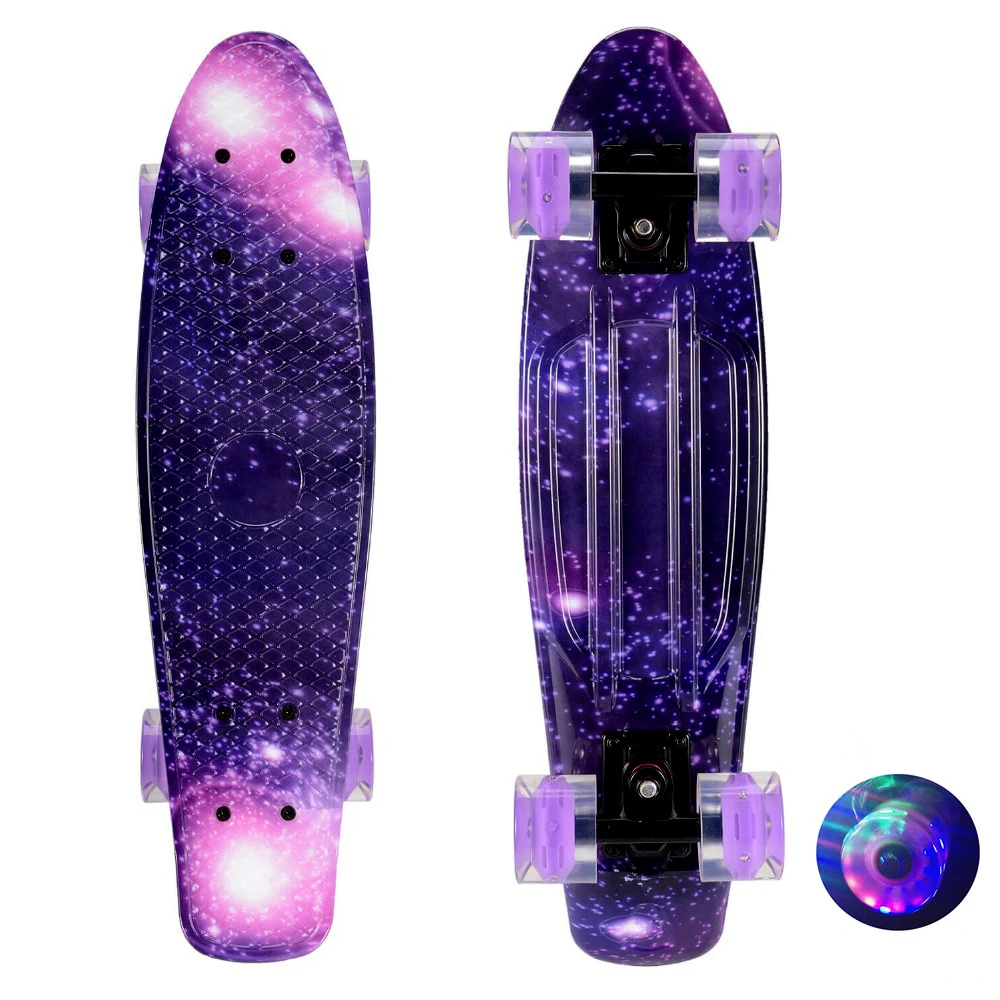 

Skateboard 22in Scooter Penny Board Mini Longboard Banana Skate Board Flashing Wheels Bearings Gift