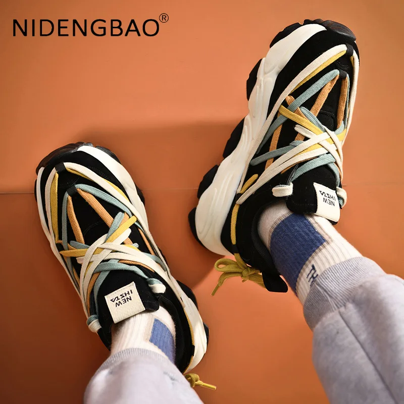 Fashion Unisex Platform Shoes 2021 Men Women Chunky Sneakers Street Style Heighten Breathable Luxury Outdoor Running Sports Shoe