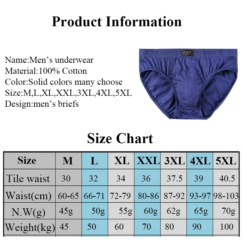

2020 men's underwear set 5pcs/pack cotton men's brief plus size 5XL solid colors men underpants sexy lingerie men panties boxers