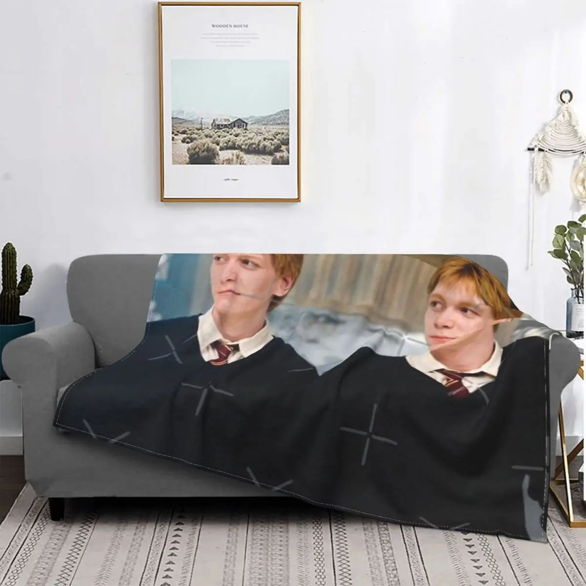 

Weasley Twins 2-Manta para cama, edredones a cuadros, cubierta de playa, manta de playa, textil para el домашний роскошный