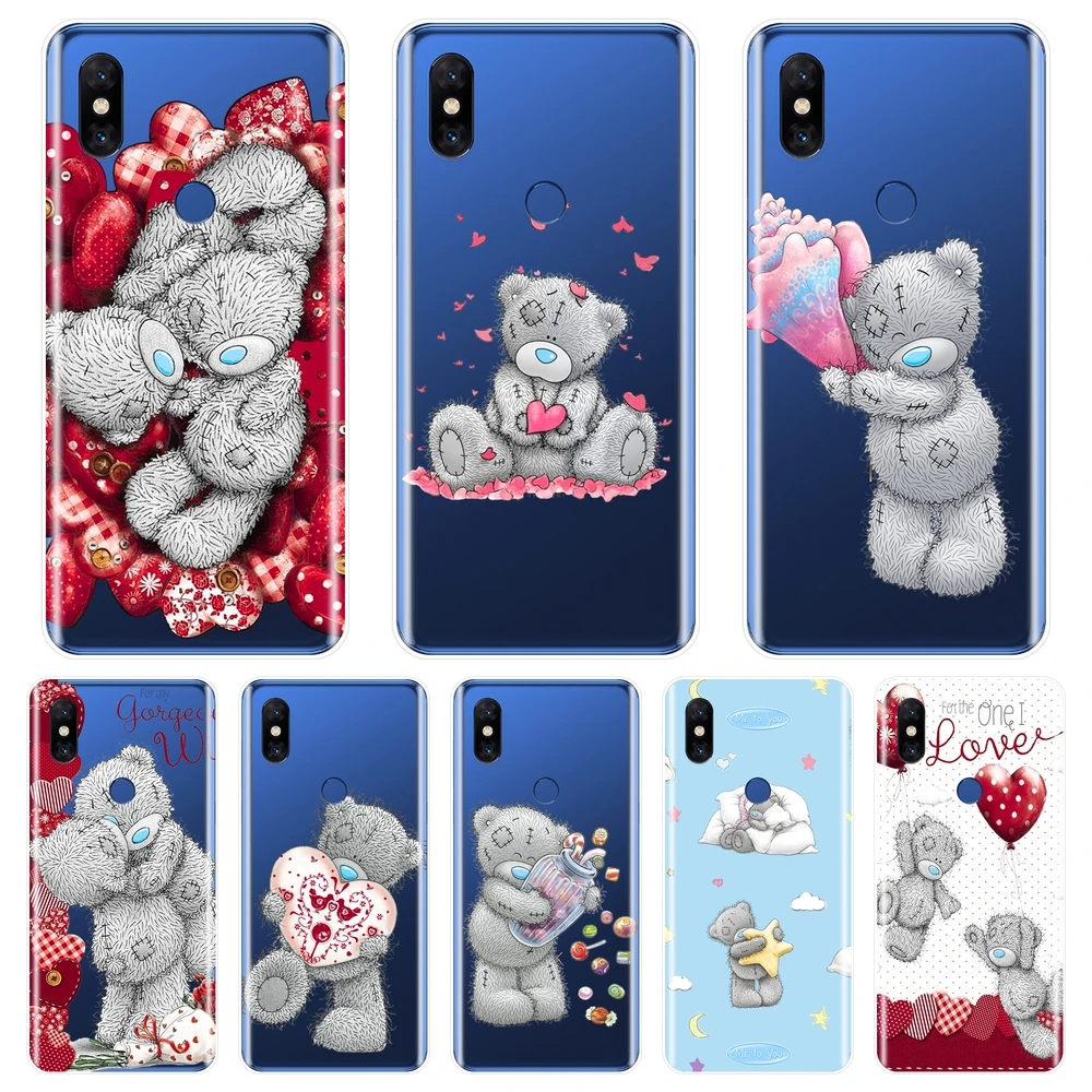 Задняя крышка для Xiaomi Mi Max 1 2 3 Tatty Teddy Kawaii Bear Heart мягкий силиконовый чехол телефона