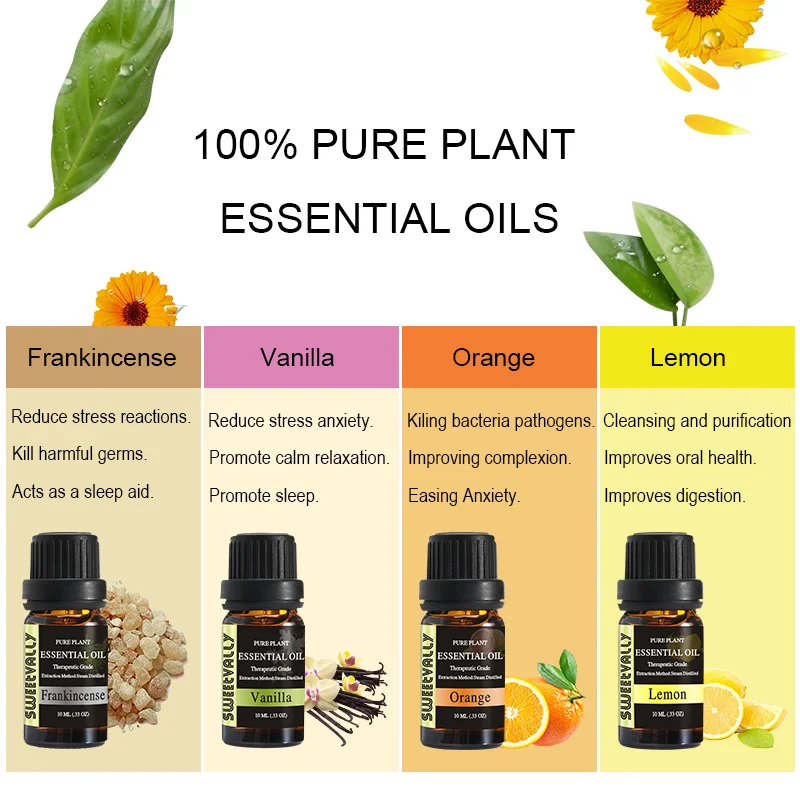 4 шт. эфирное масло 100% натуральный чистый завод ароматерапия парфюмерные масла