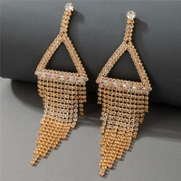 limario long tassel geometric drop earrings for women bijoux shiny full rhinestone crystal dangle earring statement jewelry