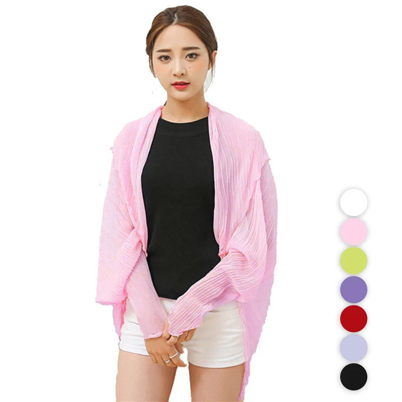 

Summer Women Arm Sleeves Sun Protection Sleeves Chiffon Protective Gloves Driving Cycling Anti-UV Shawl Scarf Sunscreen