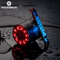 rockbros bicycle rear light usb charging safety warning cycling light colorful bicycle tail light bike light bike accessories